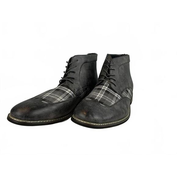 Enzo Black Plaid-Boots for Men Julian Style main image 4
